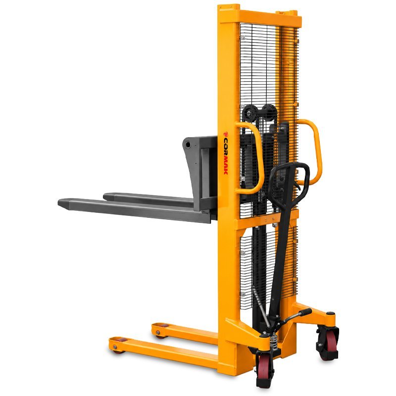 Masztowy wózek paletowy ręczny WRHS 1016 z regulowanymi widłami (udźwig 1000 kg, podnoszenie 1600 mm) | Producent CORMAK