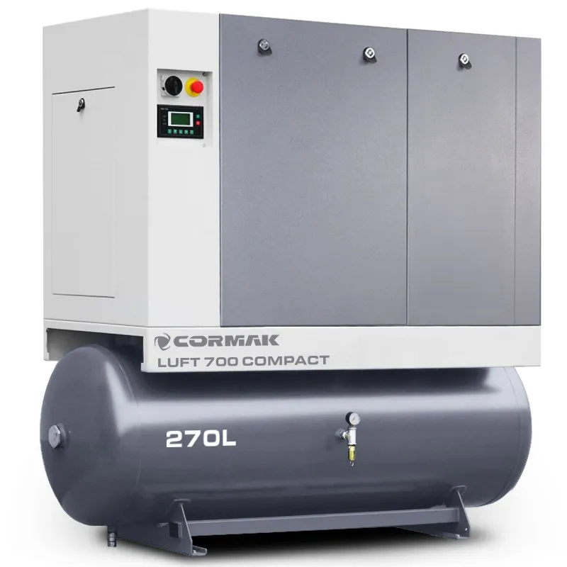 Sprężarka śrubowa z osuszaczem i zbiornikiem 270L - LUFT 700 COMPACT 5,5kW - 650 L/min