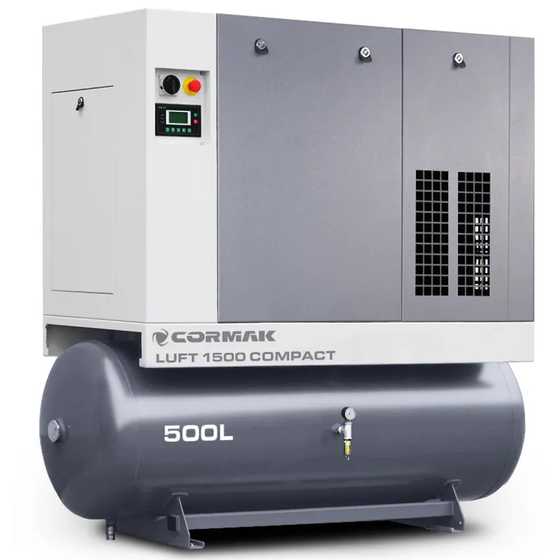 Sprężarka śrubowa z osuszaczem i zbiornikiem 500L - LUFT 1500 COMPACT 11kW - 1580 L/min
