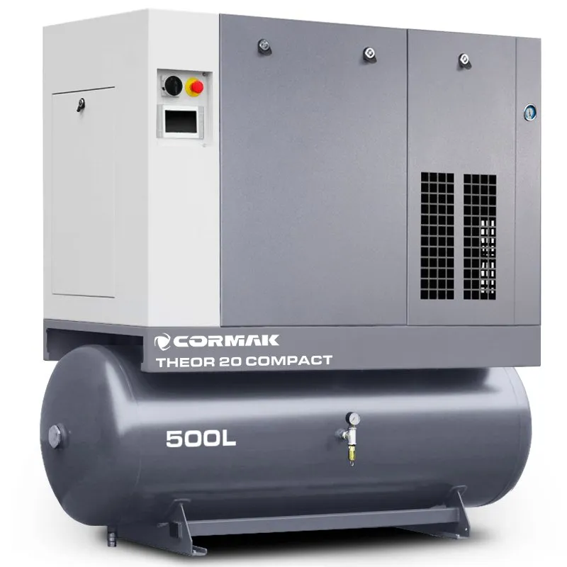 Sprężarka śrubowa z osuszaczem i zbiornikiem 500L - THEOR 20 COMPACT - 15kW - 2000 L/min.