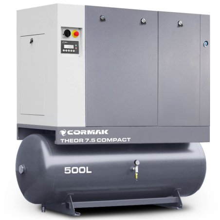 Sprężarka śrubowa z osuszaczem THEOR 7,5 COMPACT - 5,5kW - 650 L/min. zbiornik 500l