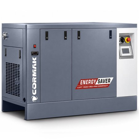 Sprężarka śrubowa z osuszaczem - LUFT 1500 VSD+PM COMPACT 11kW - 1650 L/min | Producent CORMAK