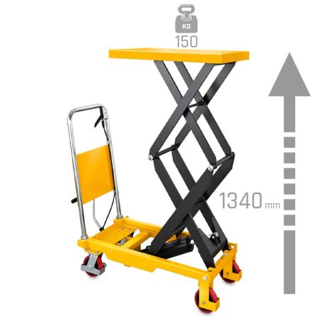 Wózek nożycowy platformowy TA1513 (udźwig 150 kg, podnoszenie 1340 mm) | Producent CORMAK