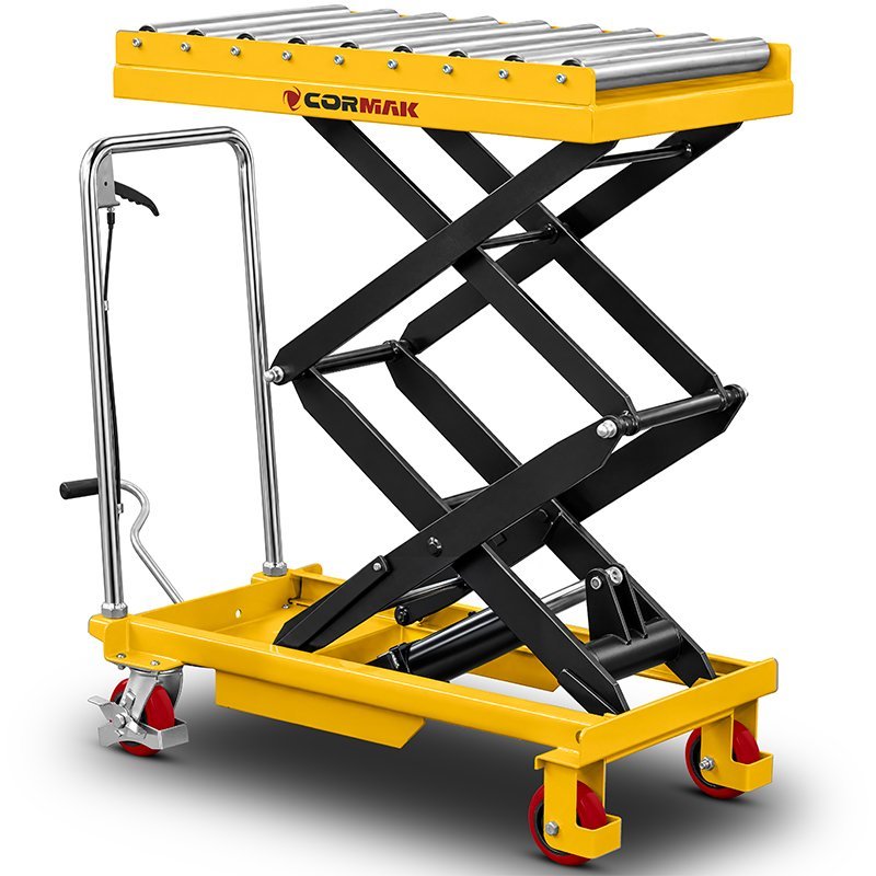 Wózek nożycowy platformowy z rolkami TA3510R (udźwig 350kg, podnoszenie 1360mm) | Producent CORMAK