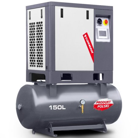Sprężarka śrubowa na zbiorniku poziomym 150L - LUFT 400 3,0kW 230V - 380 L/min | Producent CORMAK