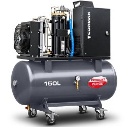 Sprężarka śrubowa na zbiorniku poziomym 150L - AIR30 3,0kW 230V - 380 L/min | Producent CORMAK