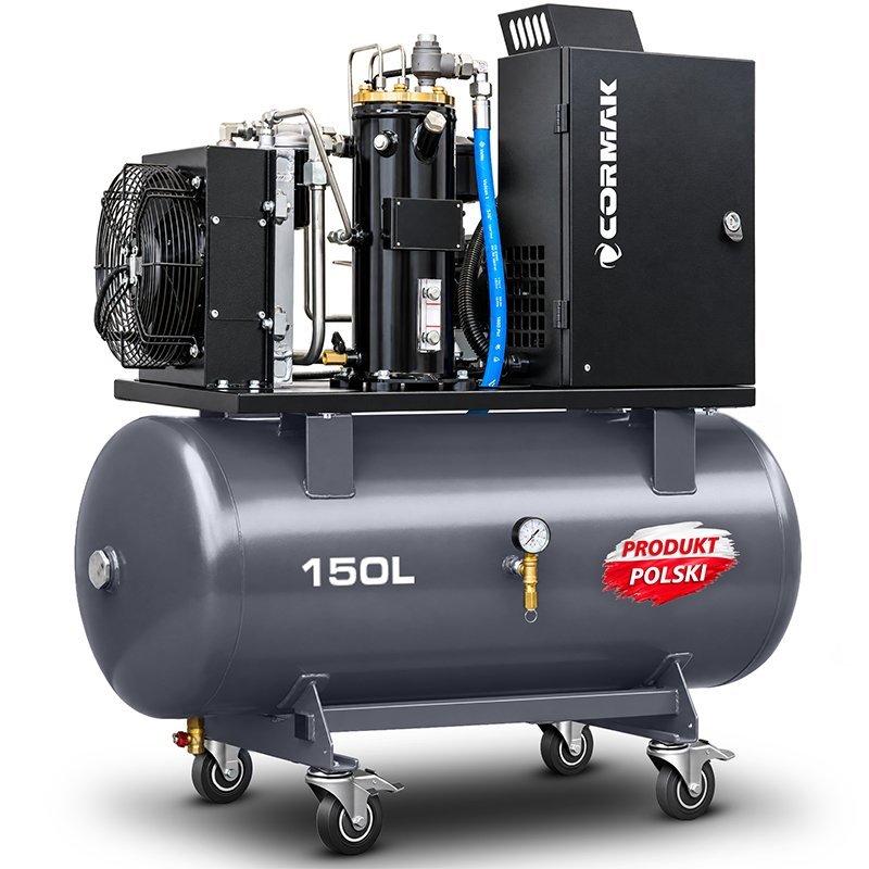 Sprężarka śrubowa na zbiorniku poziomym 150L - AIR30 3,0kW 230V - 380 L/min | Producent CORMAK