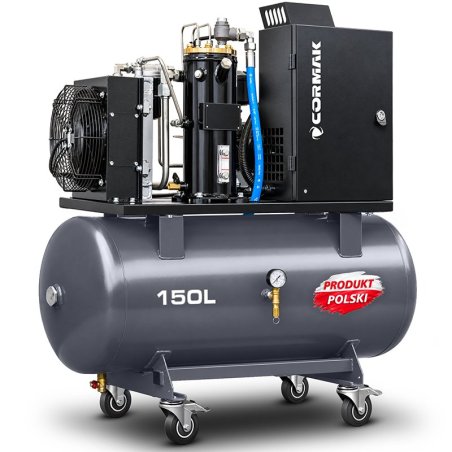 Sprężarka śrubowa na zbiorniku poziomym 150L - AIR30 3,0kW 230V - 380 L/min | Producent CORMAK