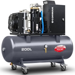 Sprężarka śrubowa na zbiorniku poziomym 200L - AIR55/200 5,5kW 400V - 650 L/min | Producent CORMAK