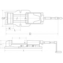 155 mm Schwenkmaschinenschraubstock mit hydraulischer Unterstützung - 