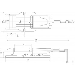 Morsa a serraggio rapido con base rotante assistenza idraulica 155 mm - Imadło maszynowe obrotowe ze wspomaganiem hydraulicznym 155 mm