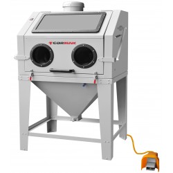 Sabbiatrice a cabina 350L con apertura superiore CORMAK KDP350TOP + aspiratore DC15 - 