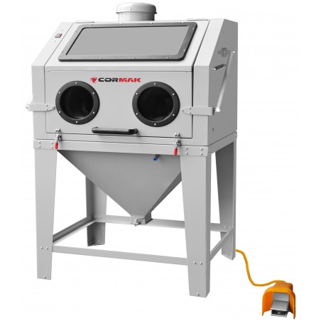 Sabbiatrice a cabina 350L con apertura superiore CORMAK KDP350TOP + aspiratore DC15