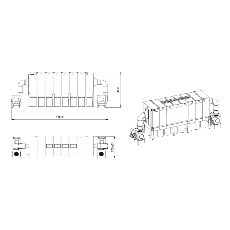 Odciąg przemysłowy DCV39150 VIBRA MOTOR 39150 m³/h | CORMAK
