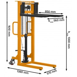 Sollevatore manuale carrello 1300 mm CORMAK P513 500 kg - 