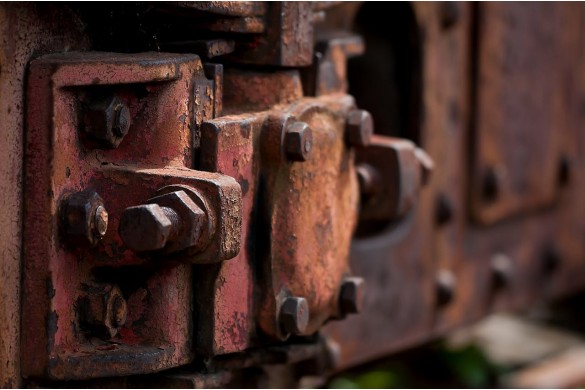 How do you remove rust from hard-to-reach areas?