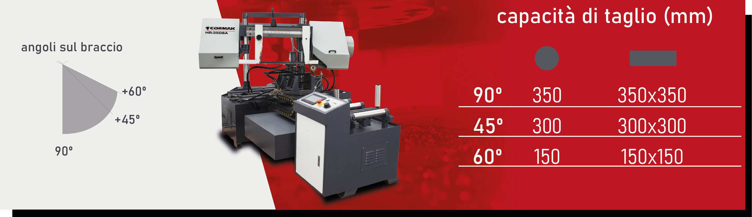 segatrice a nastro automatica CORMAK HR350SA