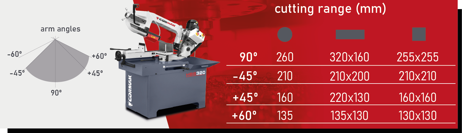 Metal bandsaw CORMAK HBS320