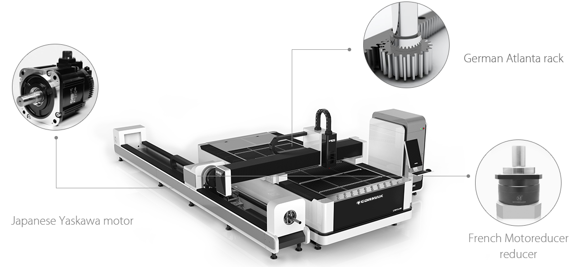 copy of Laser fibra con attacco per taglio tubi e profili FIBRA LF3015LNR